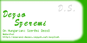 dezso szeremi business card